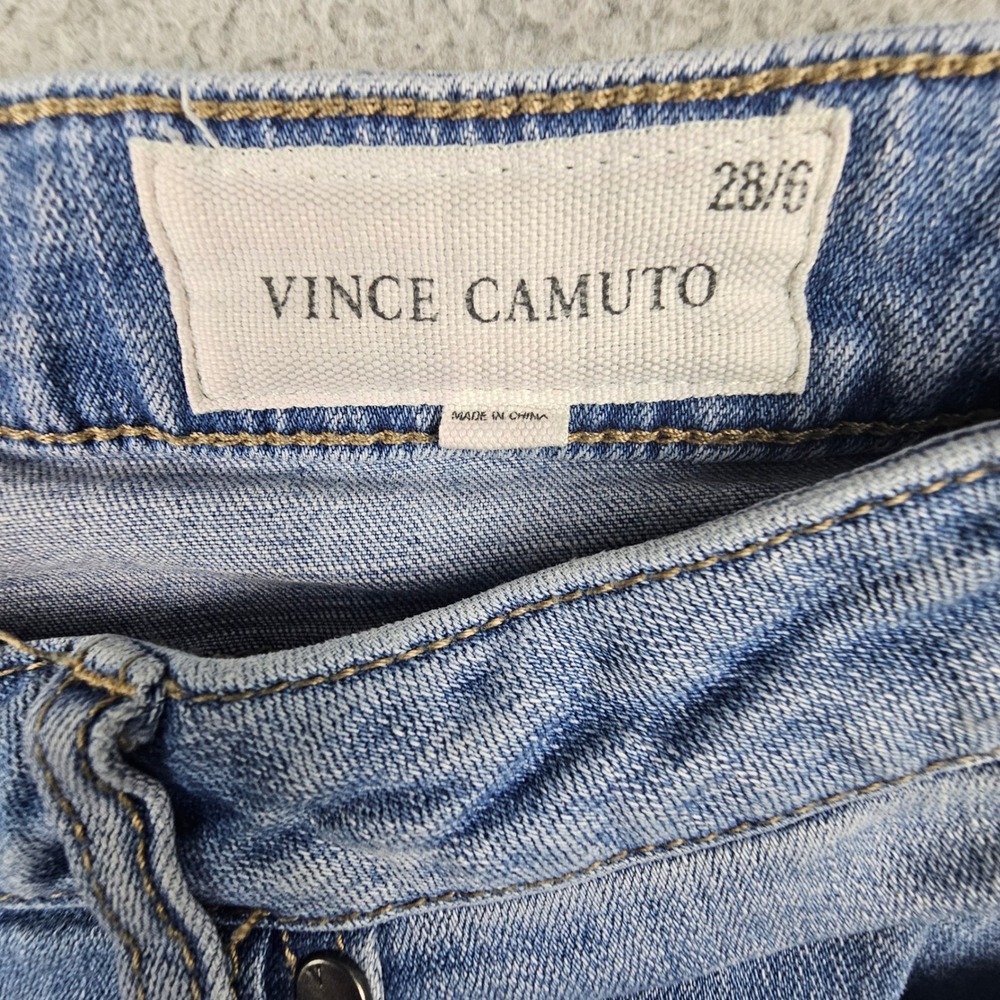 Vince Camuto Jeans Women 28/6 Blue Ombre Dip Dye Frayed Hem Straight Leg - Picture 3 of 8